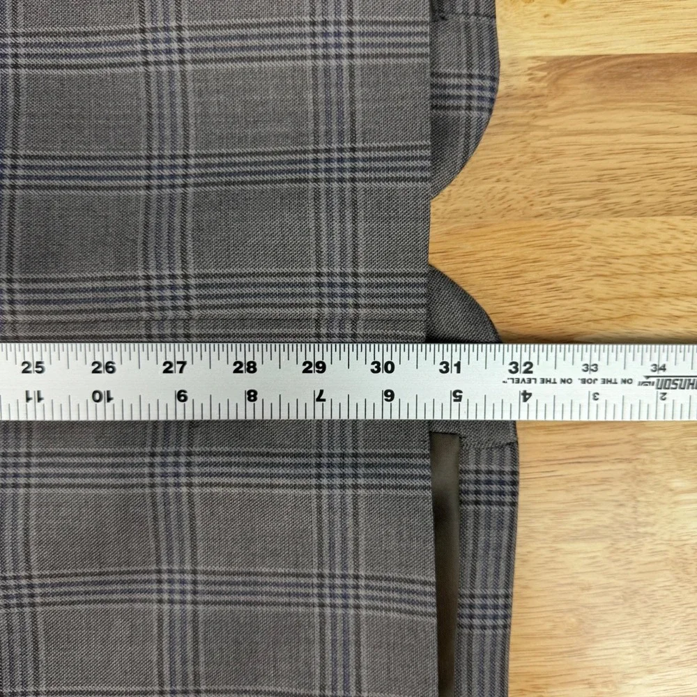 Jos A Bank Executive Mens 42 Short Brown Plaid Wool Two Button Blazer Sport Coat
